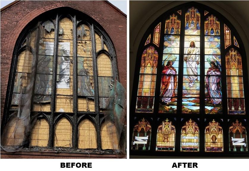 Church Stained Glass Window Repair.