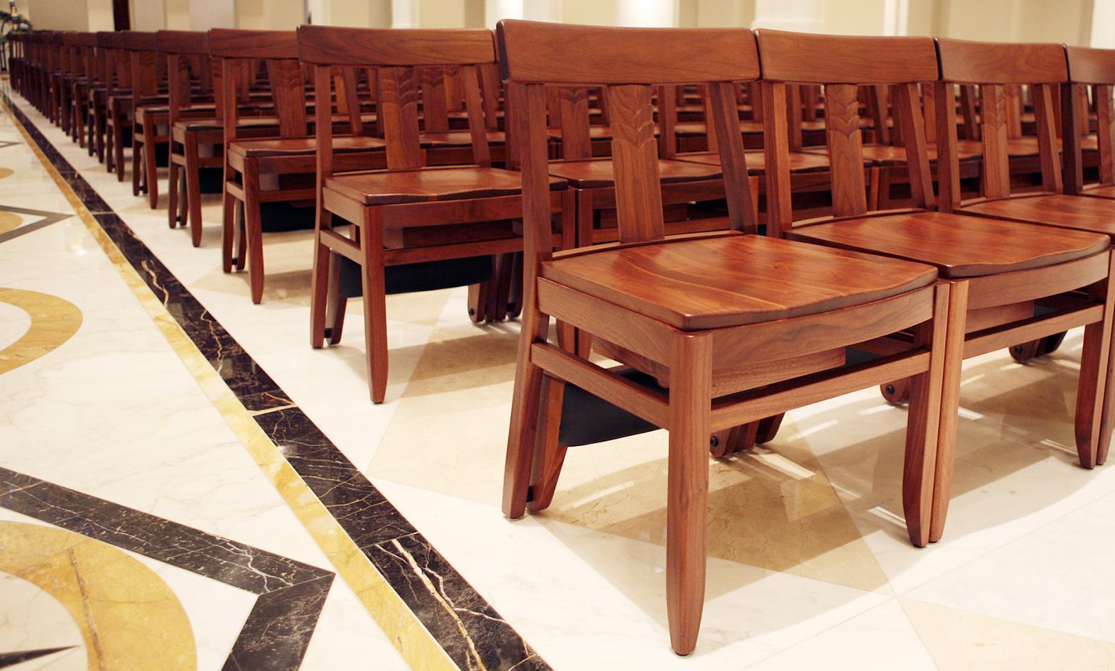 Church Chairs . Stacking Wood chairs for churches and chapels